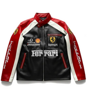 Ferrari F1 Yarış Stili Deri Ceketi - Koleksiyonluk Serisi