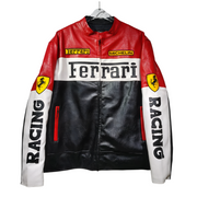 Ferrari Yarış Motorcu Deri Ceketi