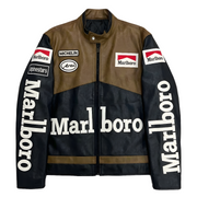 Marlboro Yarış Deri Ceketi - BROWN