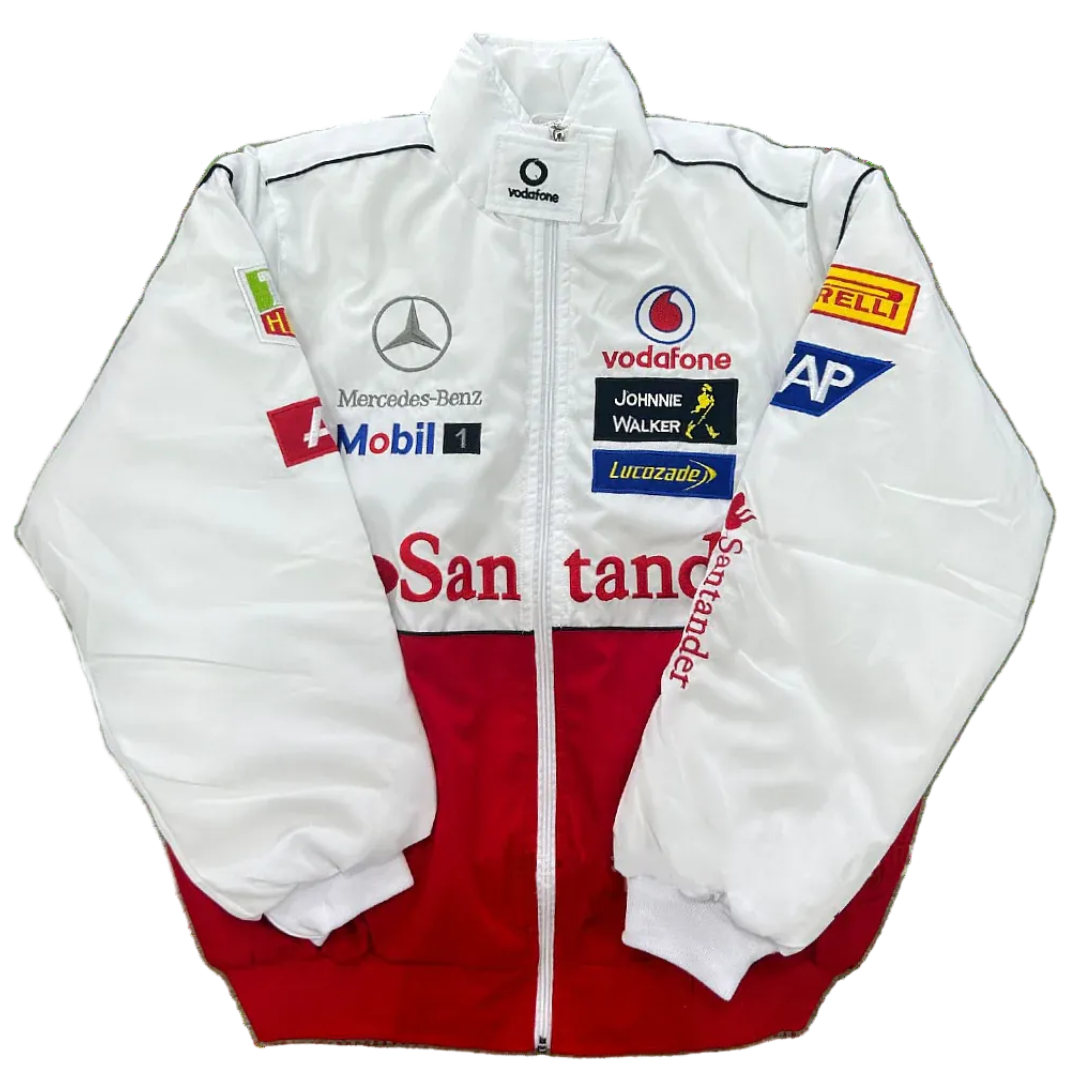 Mercedes F1 Vintage Yarış Ceketi - Beyaz