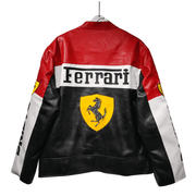 Ferrari Yarış Motorcu Deri Ceketi