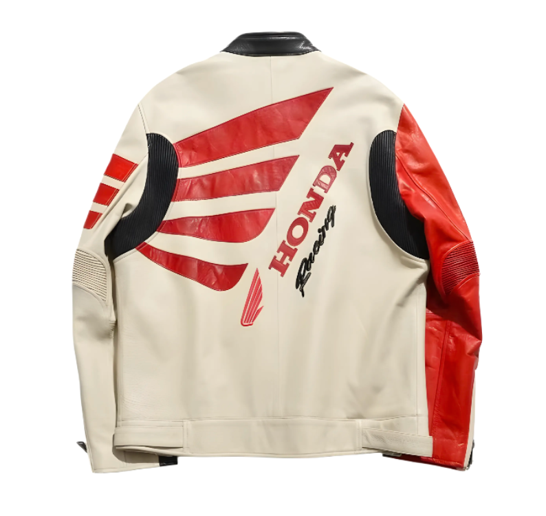Honda Yarış Korporasyonu Deri Ceketi - Retro Motorsporları Stili