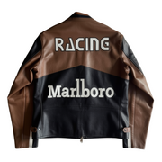 Marlboro Yarış Deri Ceketi - BROWN