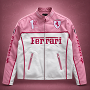 Kimi Ferrari F1 Deri Ceketi - Pembe Serisi