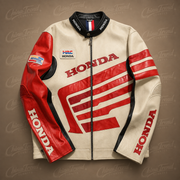 Honda Yarış Korporasyonu Deri Ceketi - Retro Motorsporları Stili