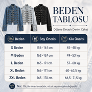 Vintage Askeri Denim Ceket - MAVI