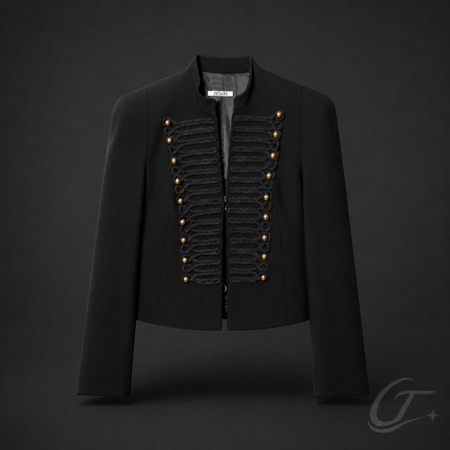 Askeri Detaylı Blazer Ceket - SIYAH