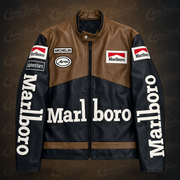 Marlboro Yarış Deri Ceketi - BROWN