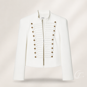 Askeri Detaylı Blazer Ceket - BEYAZ