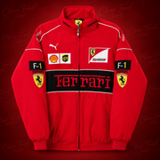 Ferrari F1 Vintage Yarış Ceketi - Kırmızı