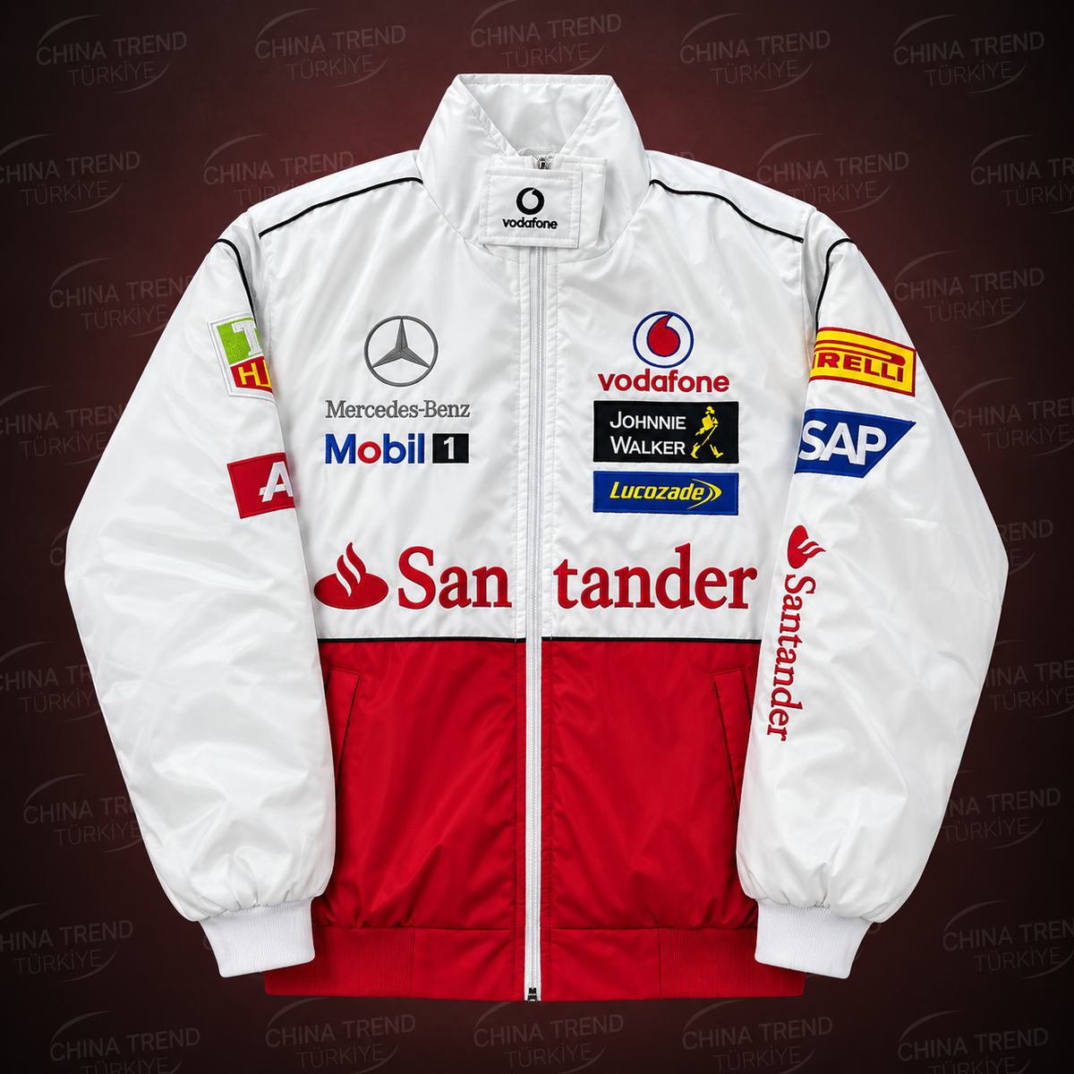 Mercedes F1 Vintage Yarış Ceketi - Beyaz