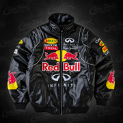 Red Bull Yarış F1 Deri Ceketi - Siyah