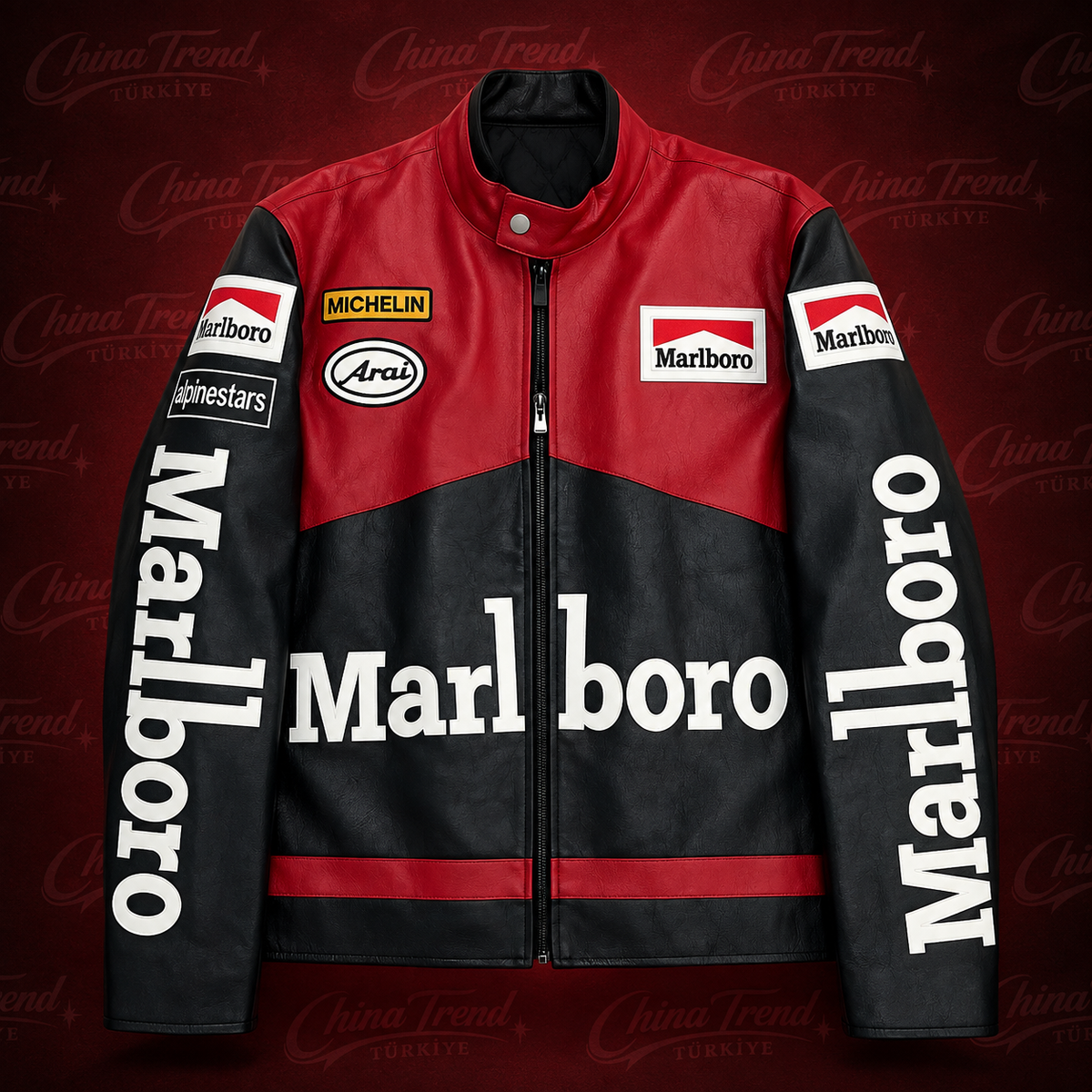 Marlboro Yarış Deri Ceketi - RED