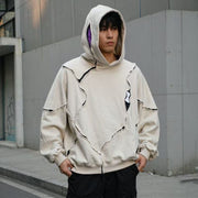 Gölge Hayalet Grafik Oversize Hoodie