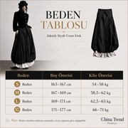 Jakarlı Siyah Uzun Etek