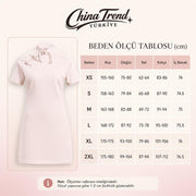 Çin Tarzı Siyah Polo Elbise - Siyah